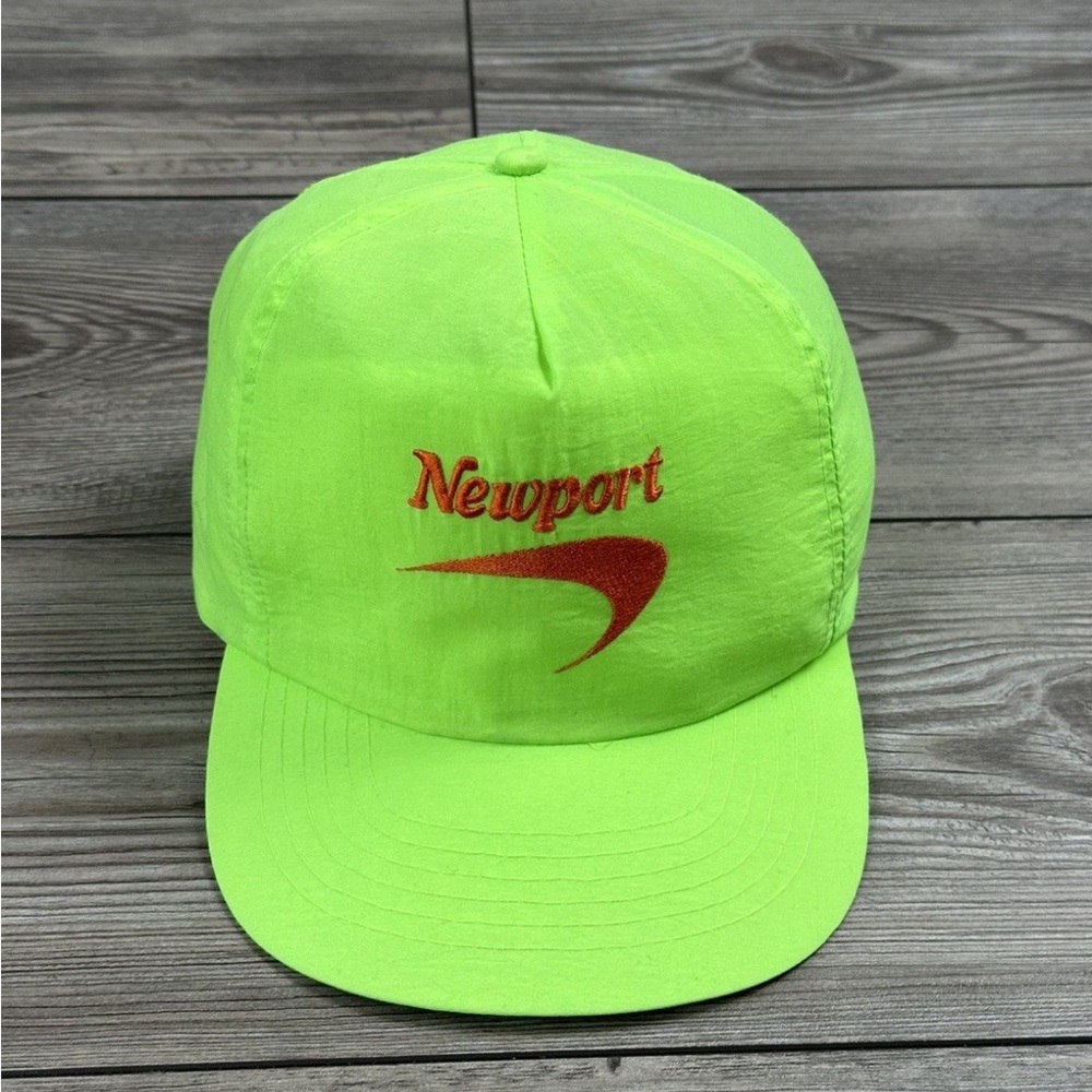 Vintage Newport Cigarettes Neon Lime Green Snapback Hat